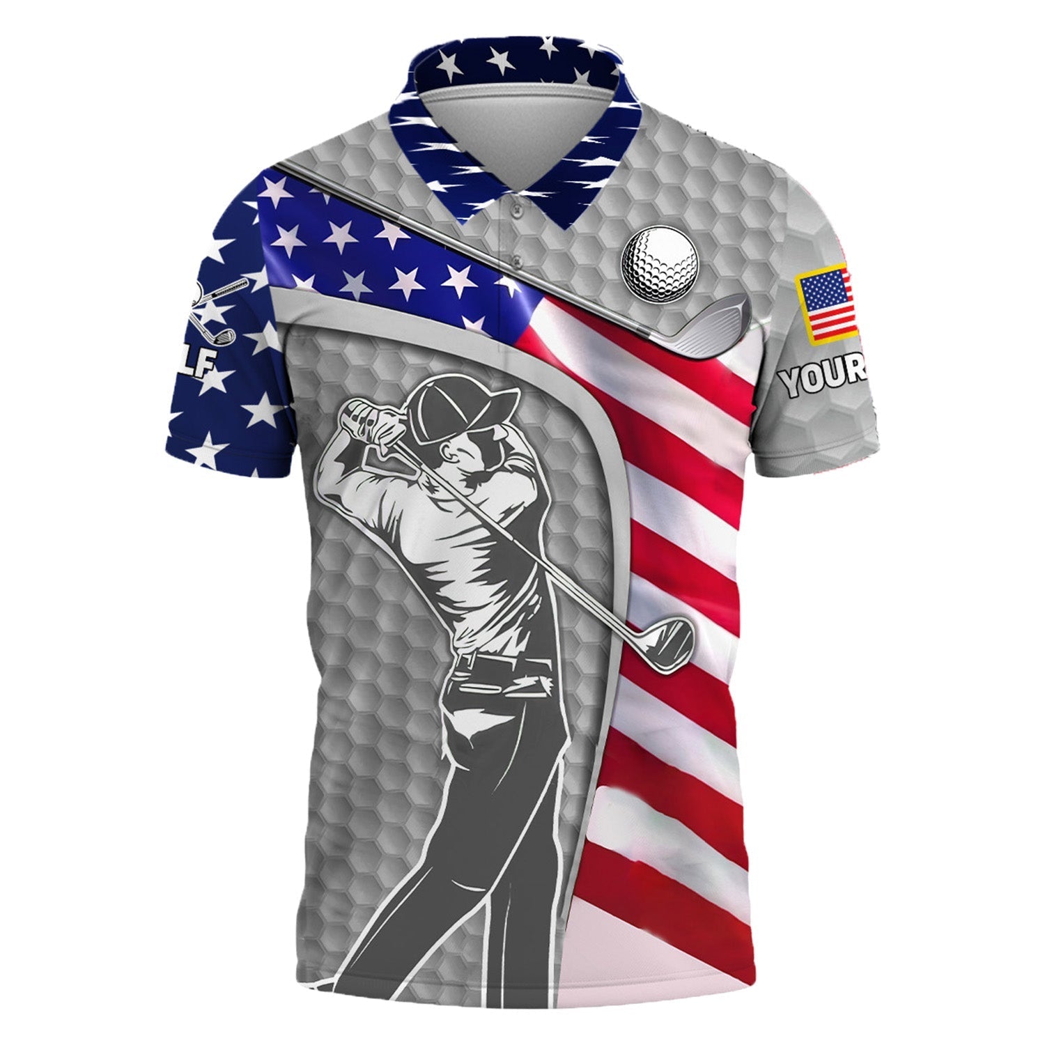 Light Grey Custom Men's Golf Polo ShirtGolfing Apparel, Mens Golf Gift