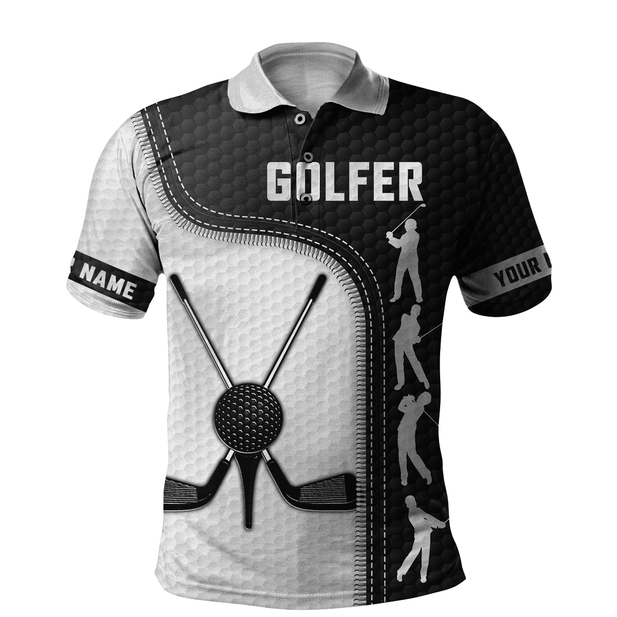 Golf Swing Personalize Name Golf Polo ShirtGolf Apparel, Golf Gift For Men