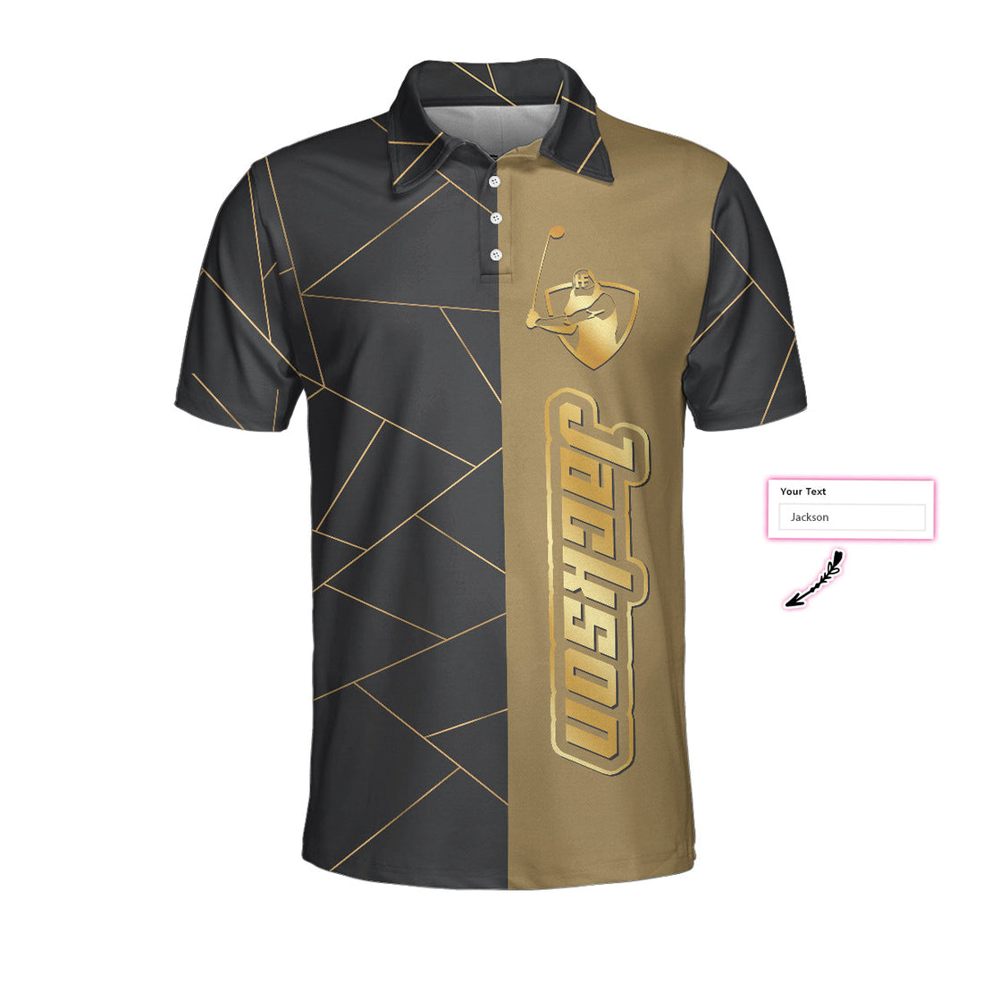 Golden Line Golf Polo ShirtGolfing Apparel, Golf Clothing, Mens Golf Gift