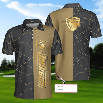 Golden Line Golf Polo ShirtGolfing Apparel, Golf Clothing, Mens Golf Gift