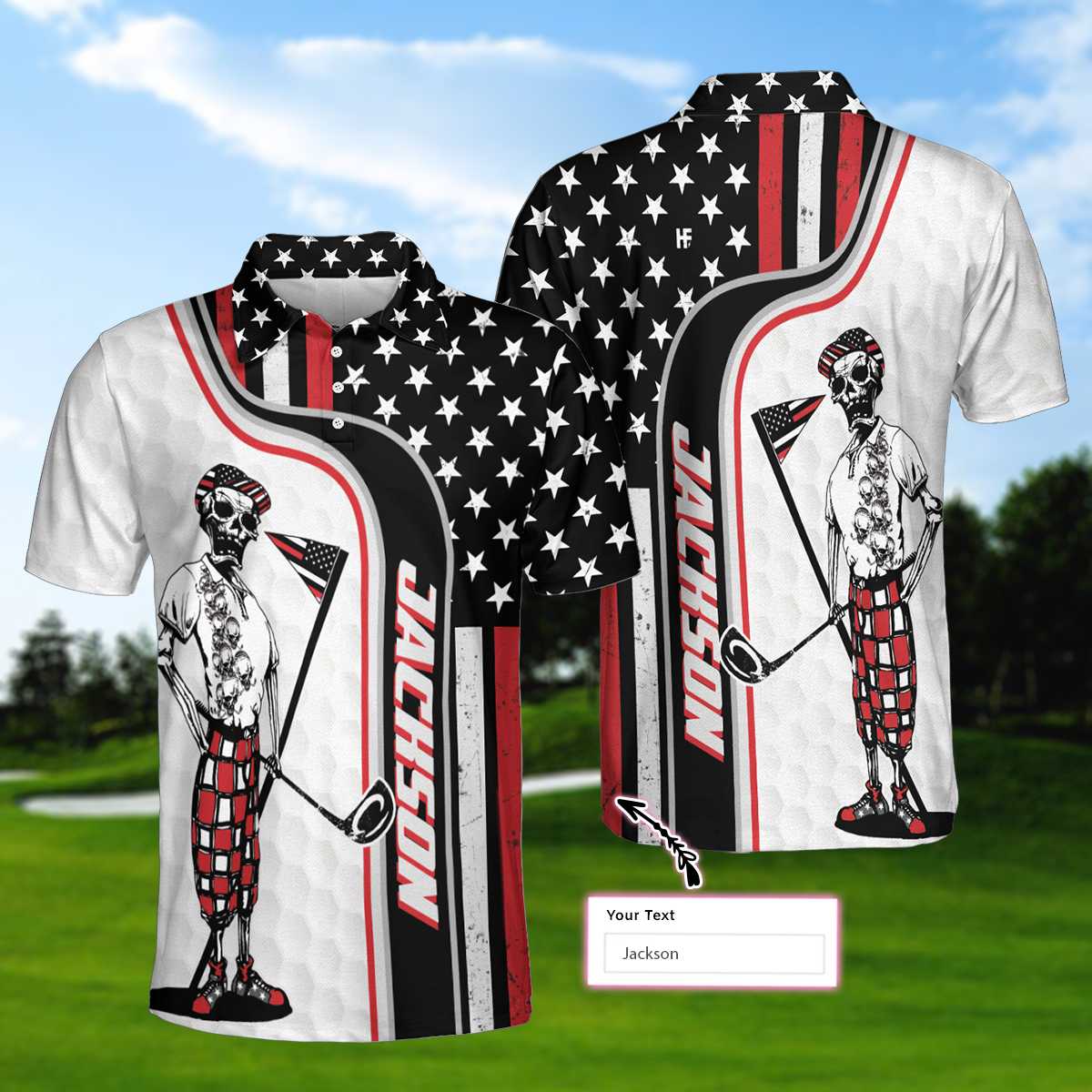 Ghost Golfer Men's Polo ShirtGolfing Apparel, Mens Golf Gift