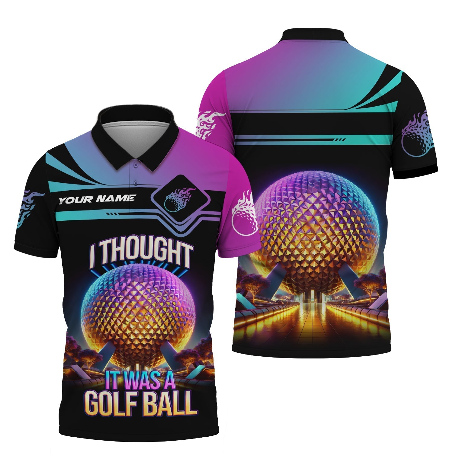 I Thought It Was A Golf Ball Custom Golf Polo Shirtift For Golfers, Golf Gift Ideas, Funny Golf Shirt
