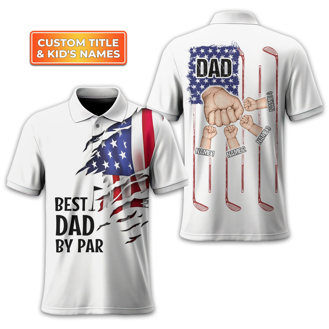 Best Dad By Par Custom Golf Polo ShirtGift For Golfers, Golf Gift For Men