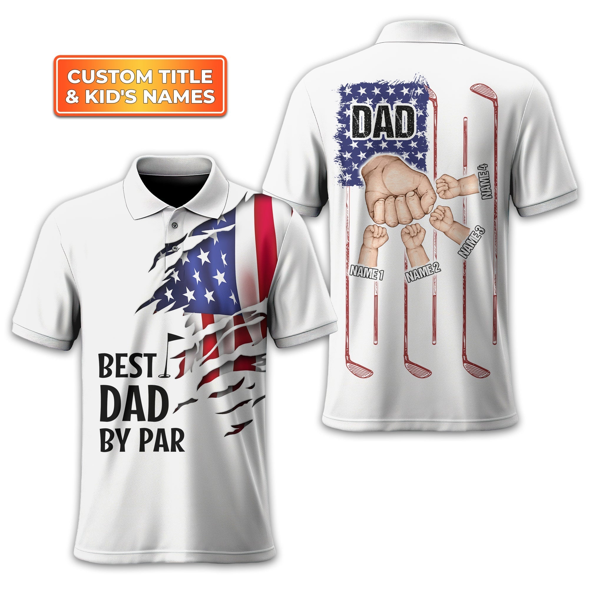 Best Dad By Par Custom Golf Polo ShirtGift For Golfers, Golf Gift For Men