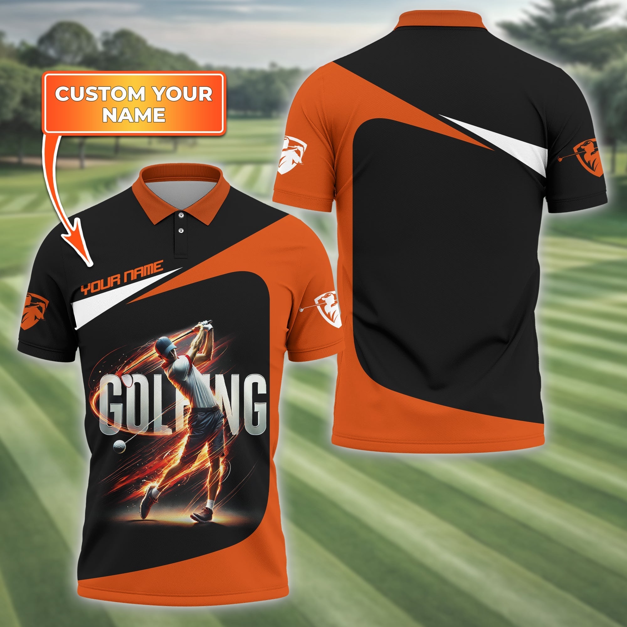 Golfing Swing Customize Golf Polo ShirtGolfing Apparel, Gift For Golfers