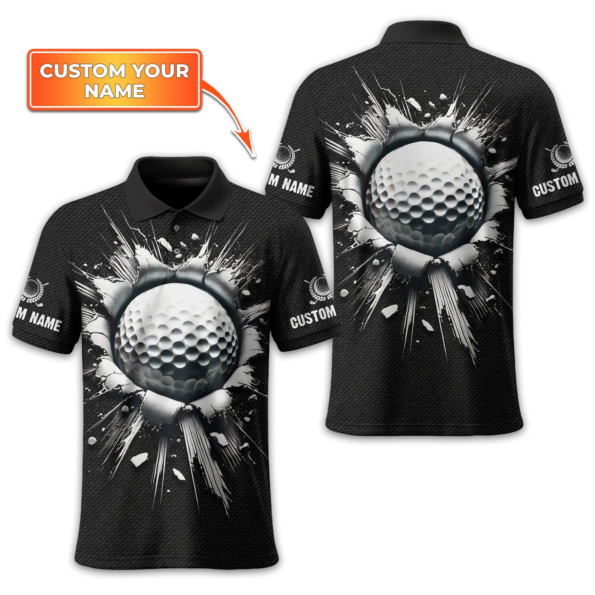 Personalized Black Golf Polo ShirtGolf Shirt, Gift For Golfers