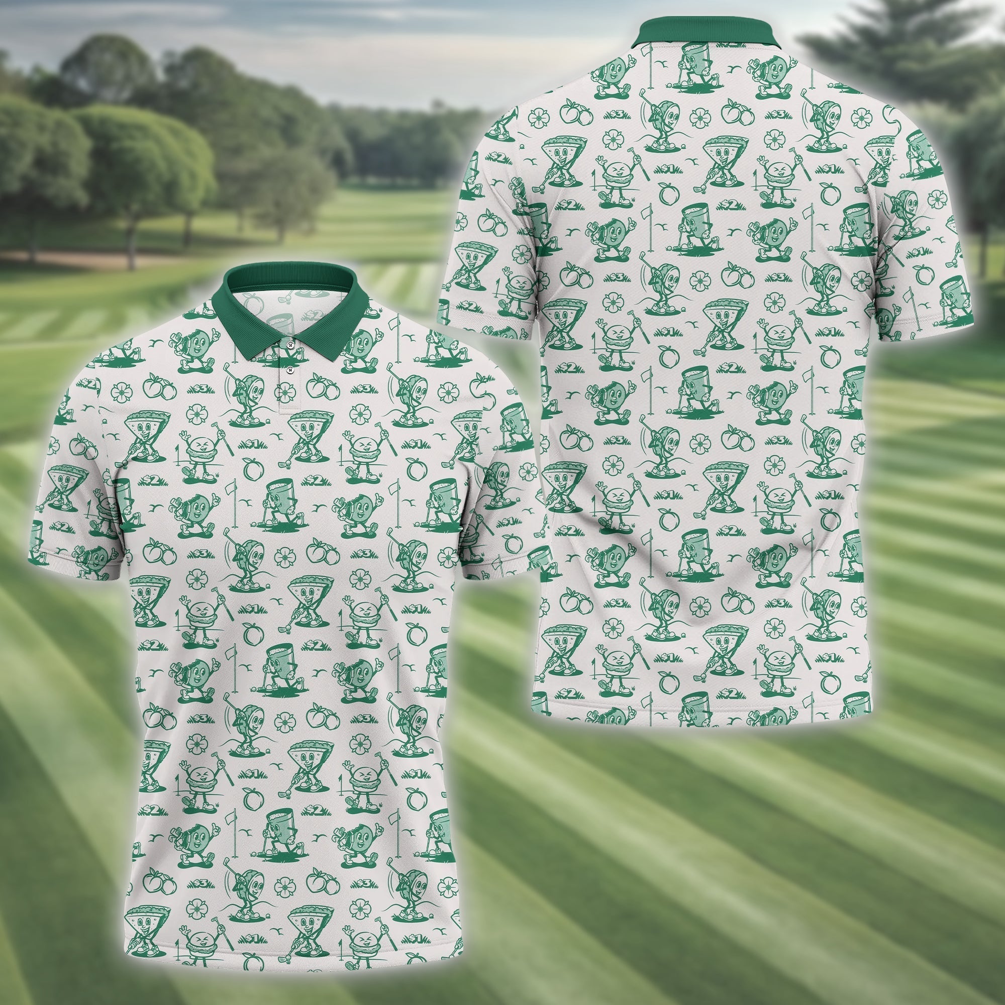Breakfast Balls Men's Golf Polo ShirtGolfing Apparel, Gift For Golfers