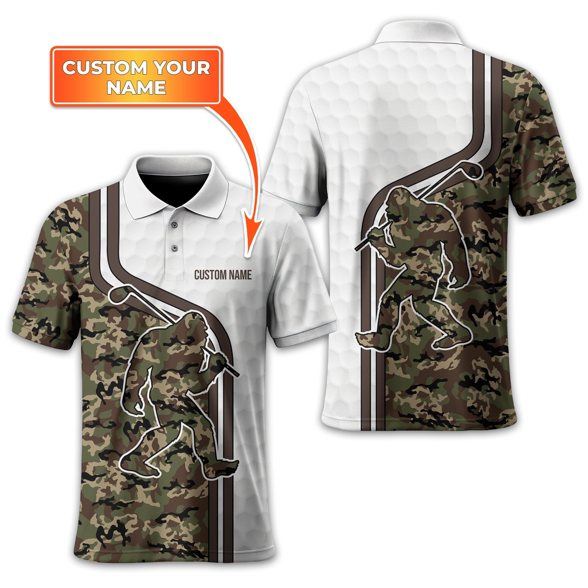 Funny Bigfoot Custom Golf Polo ShirtGolf Shirt For Men, Gift For Golfers
