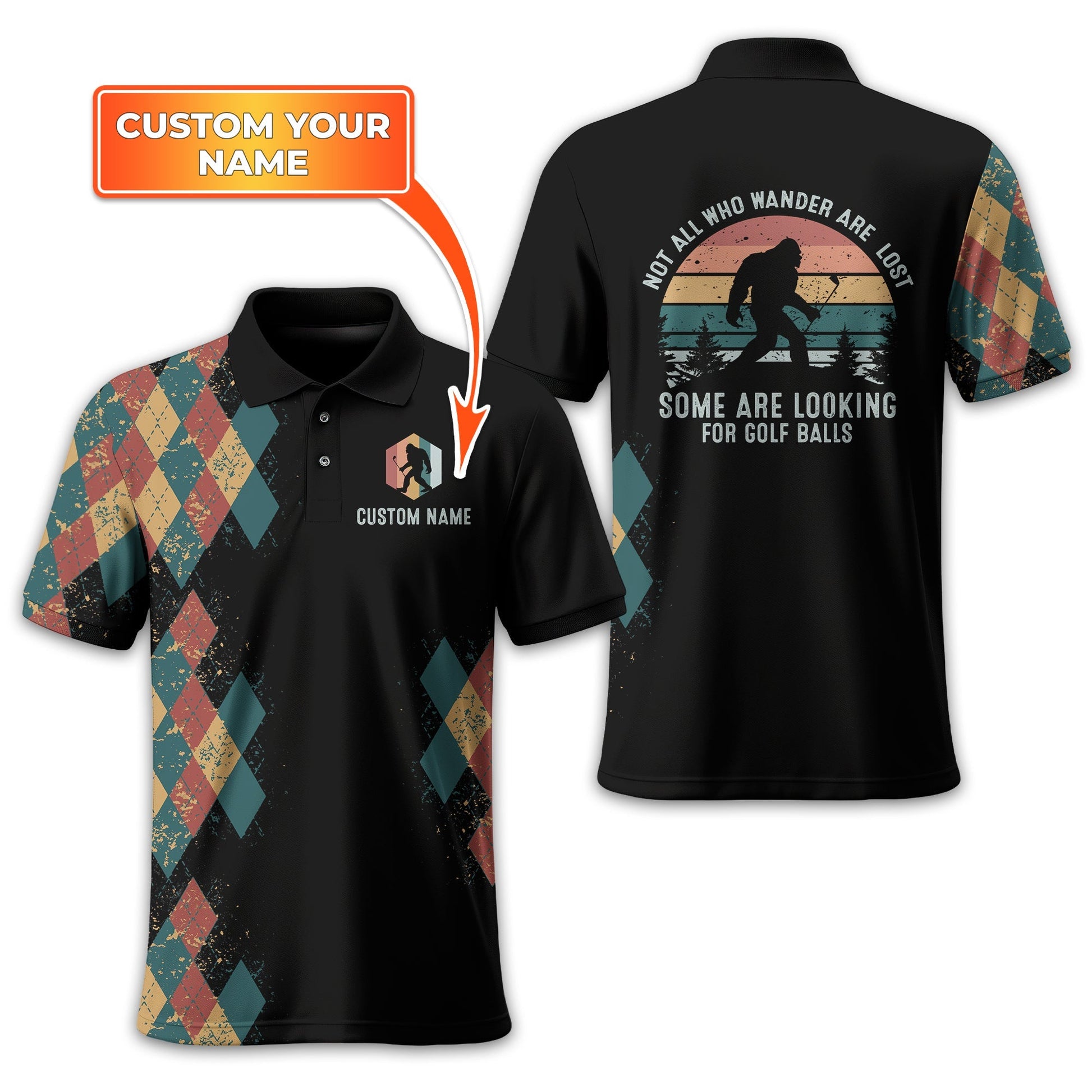 Not All Who Wander Are Lost Personalized Golf Polo ShirtGolf Shirt For Men, Gift For Golfers