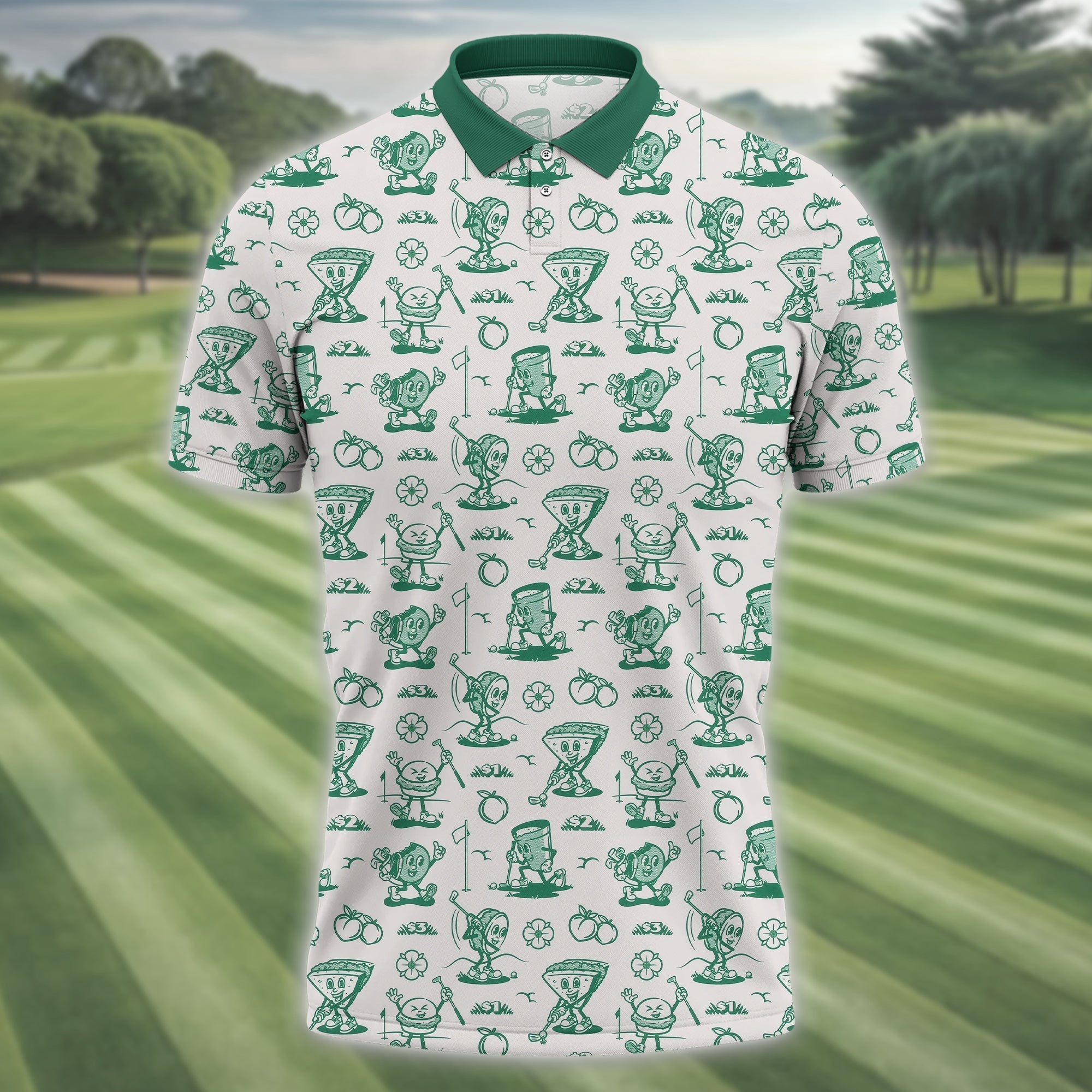 Breakfast Balls Men's Golf Polo ShirtGolfing Apparel, Gift For Golfers