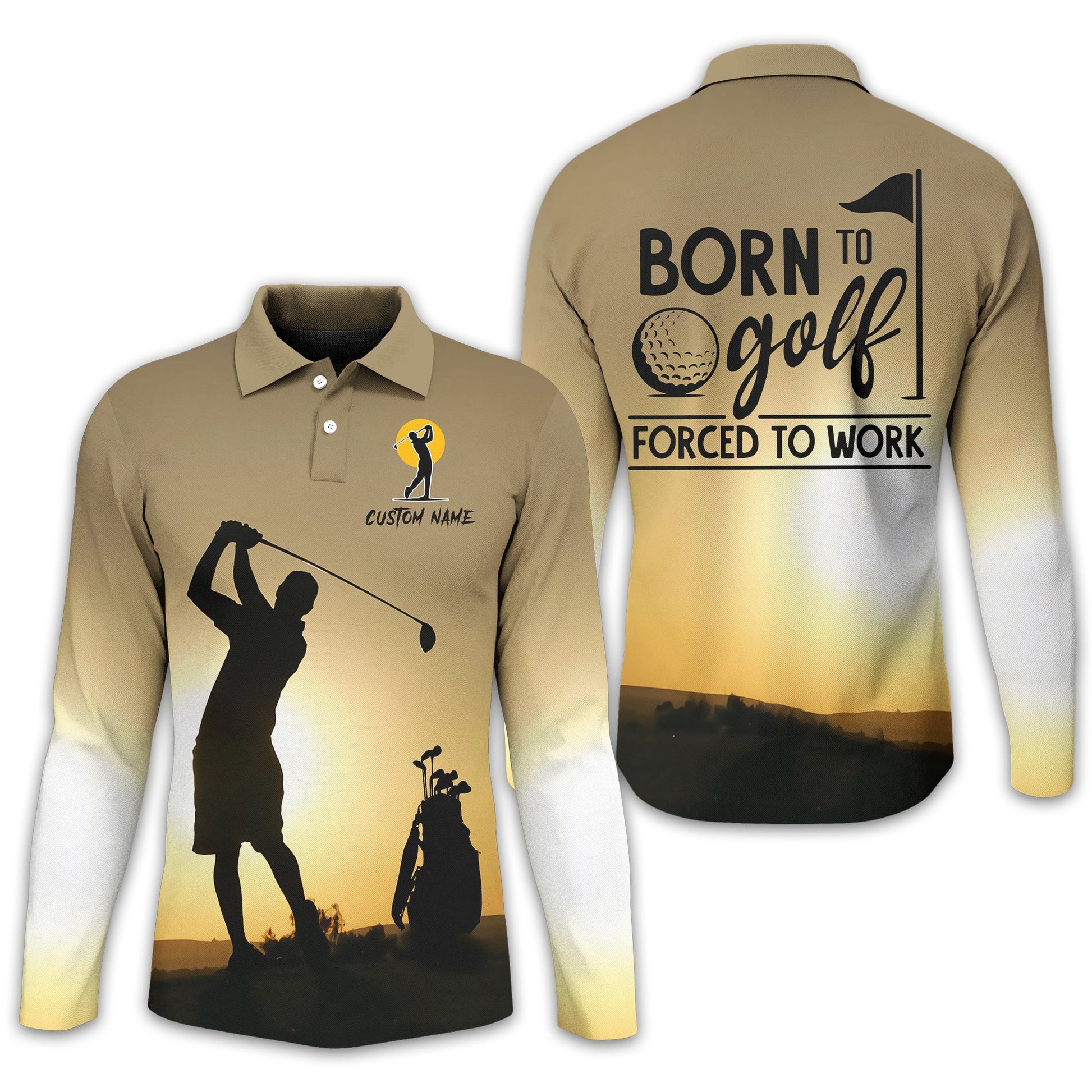 Born To Golf Forced To Work Custom Golf Polo ShirtGolf Shirt, Gift For Golfers