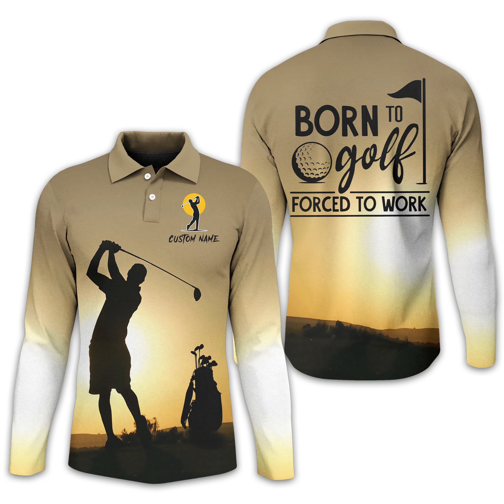 Born To Golf Forced To Work Custom Golf Polo ShirtGolf Shirt, Gift For Golfers
