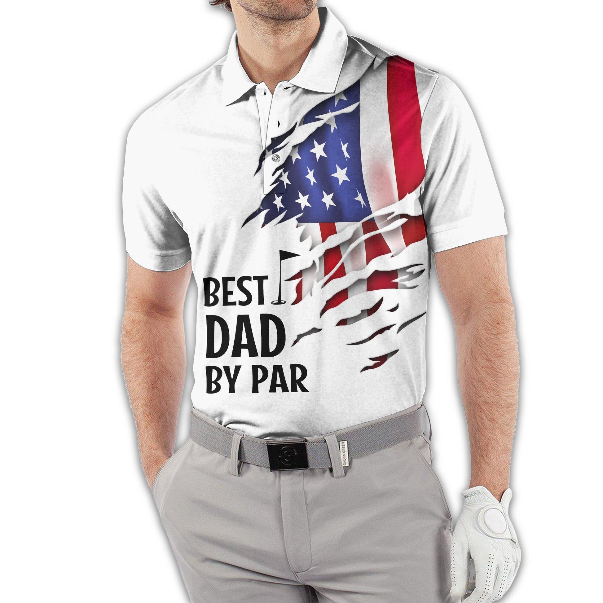 Best Dad By Par Custom Golf Polo ShirtGift For Golfers, Golf Gift For Men