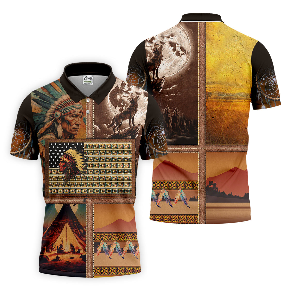 Native Heritage Golf Tops For Men, Native American Ancestry Polo ShirtFor Men, Indigenous Peoples Month