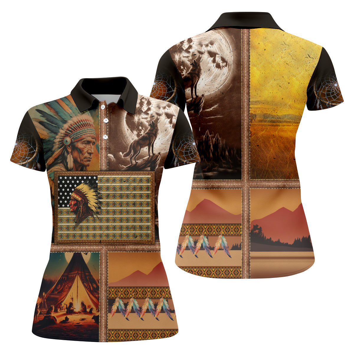 Native Heritage Women's Golf Tops, Native American Ancestry Ladies Golf Polos, Indigenous Peoples Month