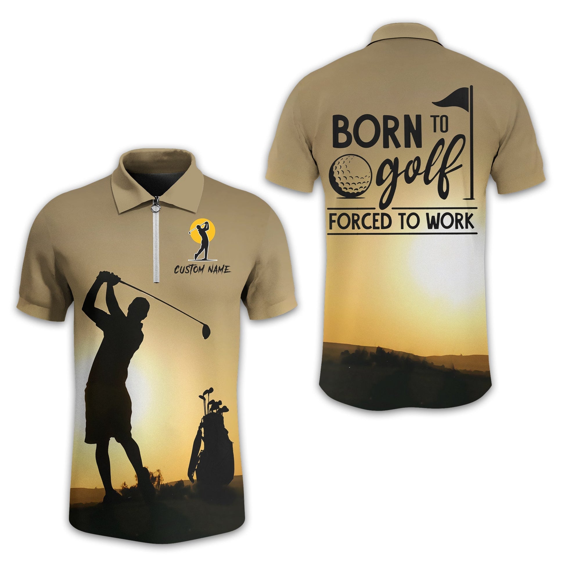 Born To Golf Forced To Work Custom Golf Polo ShirtGolf Shirt, Gift For Golfers