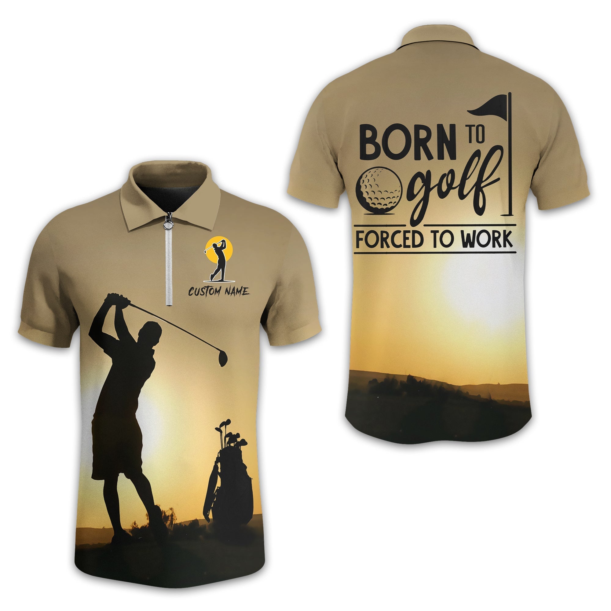 Born To Golf Forced To Work Custom Golf Polo ShirtGolf Shirt, Gift For Golfers