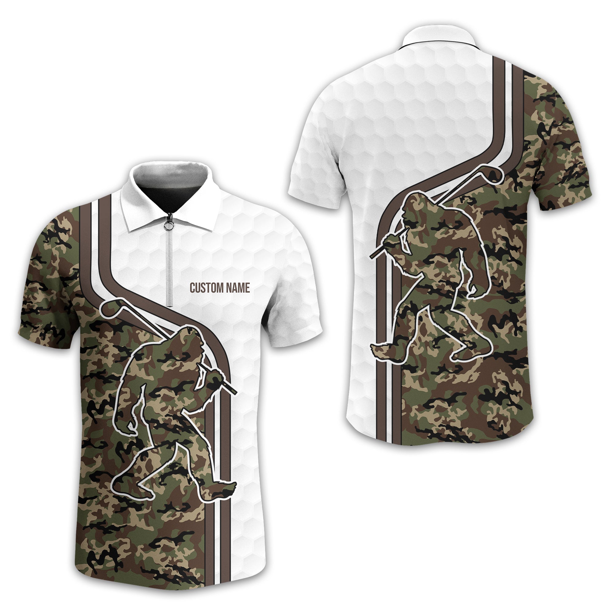 Funny Bigfoot Custom Golf Polo ShirtGolf Shirt For Men, Gift For Golfers