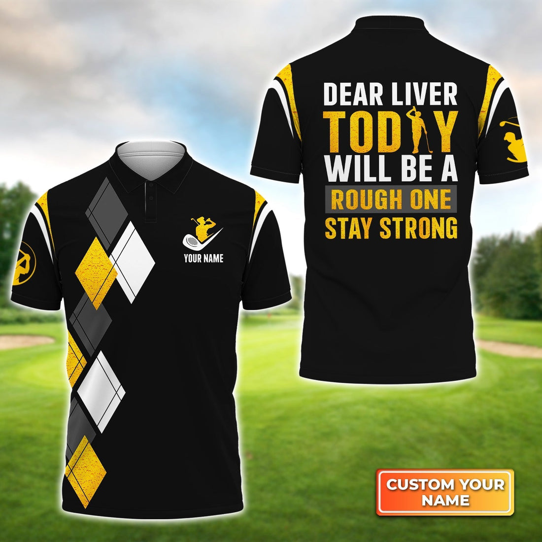 Dear Liver Golf - Personalized Name 3D Polo Shirt For Golfers