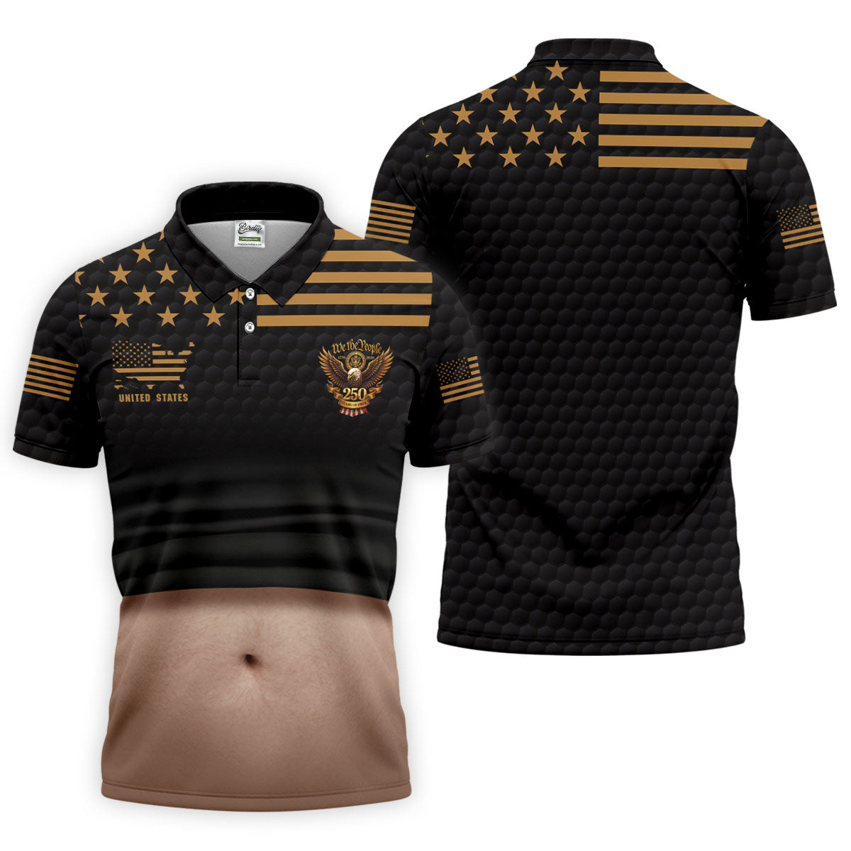 We The People 250 Years Of Free Men's Funny Golf Polo Shirtf July Fun Golf Shirts For Men