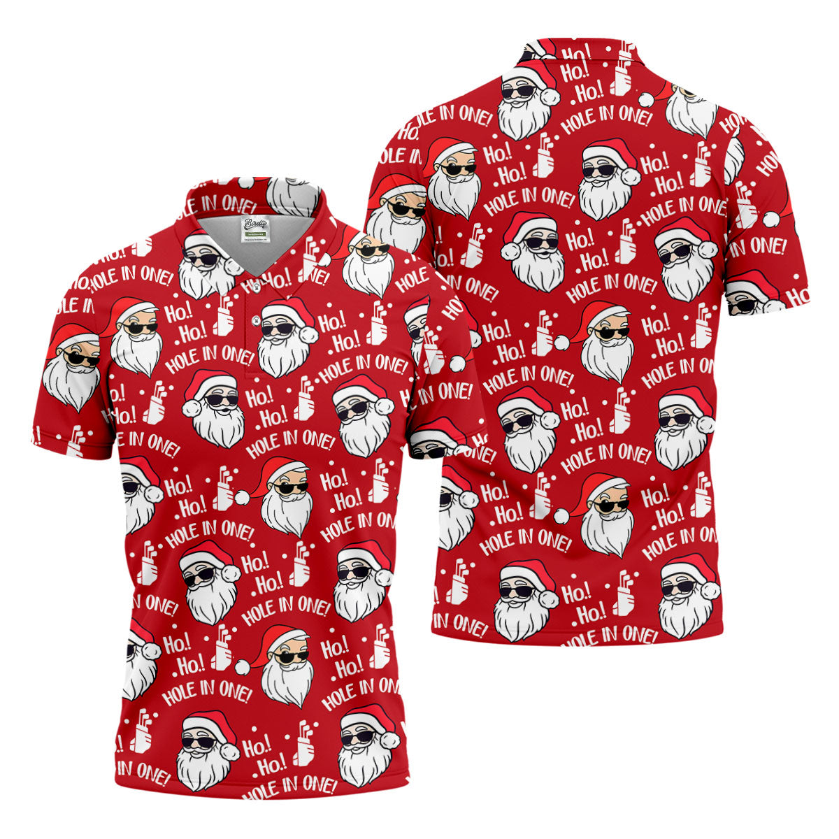 Ho Ho Hole In One Funny Santa Red Christmas Golf Tops For Men, Christmas Golf Shirt, Polo Shirtor Men