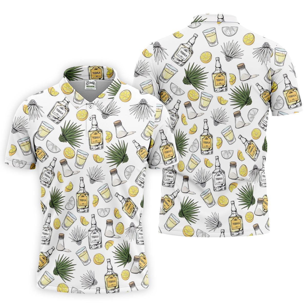 Tequila Lime Fiesta Time Golf Tops For Men, Cinco De Mayo Celebration Golf Shirts For Men