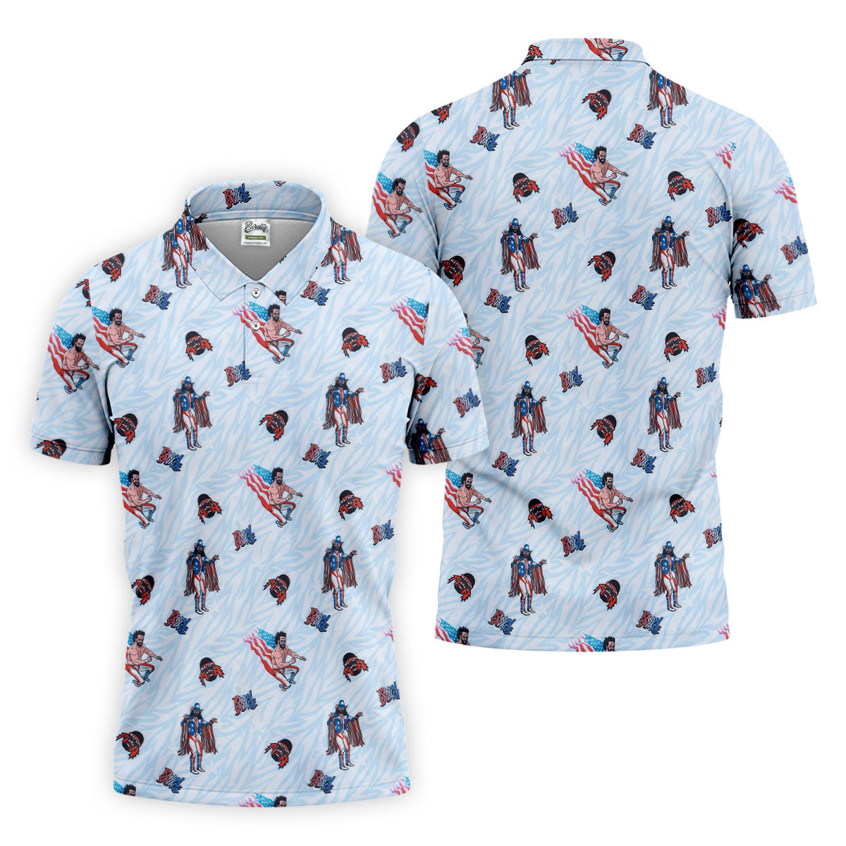 Randy Savage Patriotic Golf Shirt, Macho Man Golf Polo, Mens Golf Apparel