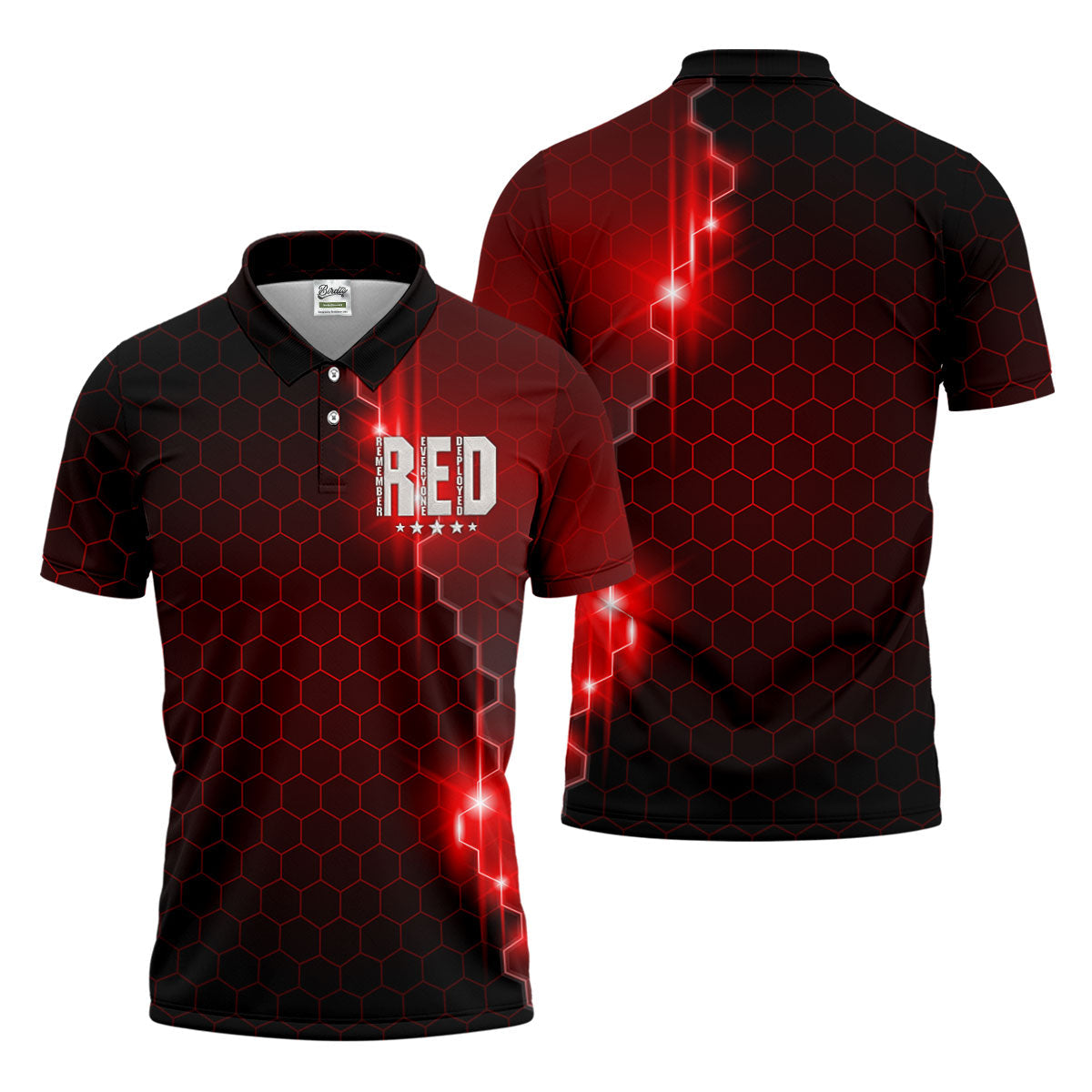 Remember Everyone Deployed Hexagonal Gradient Father's Day Golf Shirt, 250 Years Polo Shirt Men