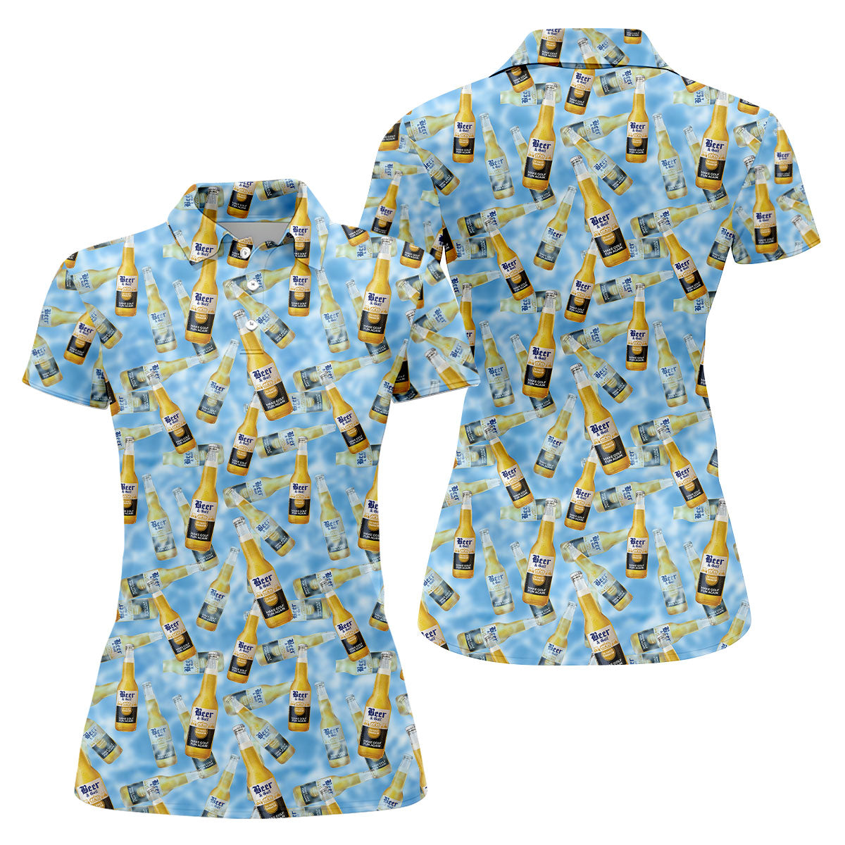 Beer And Golf The Perfect Combination Fun Women's Golf Shirts, Women's Golf Tops, Ladies Golf Shirts