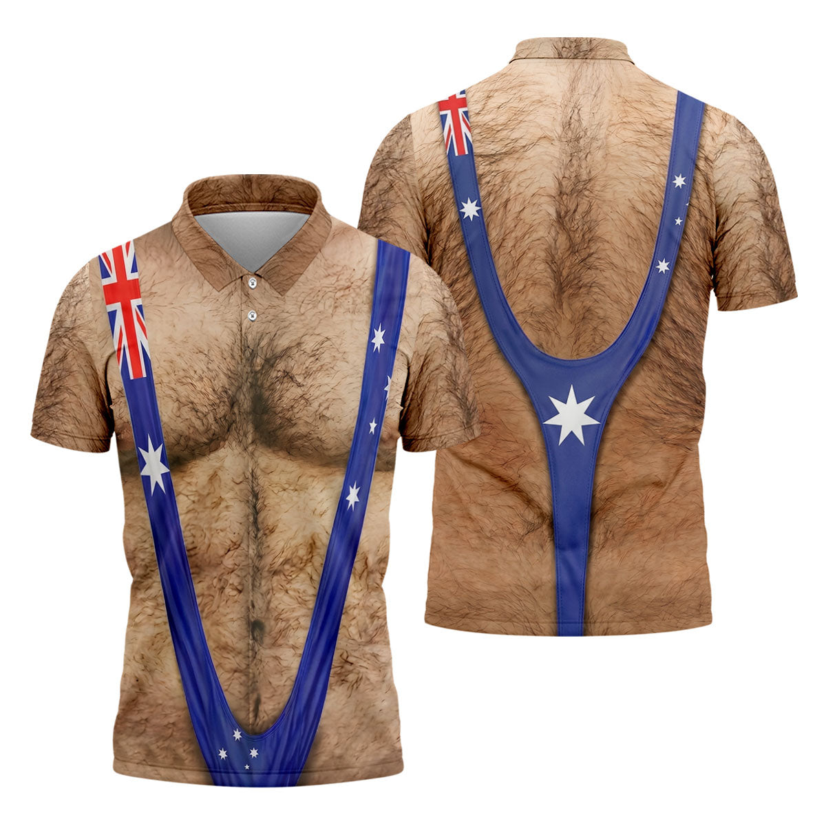 Australia Flag Print Fun Golf Shirt, Men's Golf Top, Polo Shirtor Men, Golf Shirts For Men