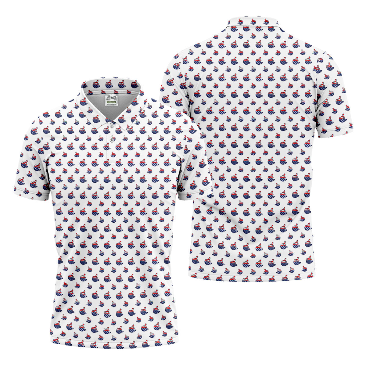 Funny Middle finger US Flag Pattern 250th Anniversary White Golf Shirt, 4th Of July Golf Shirts For Men
