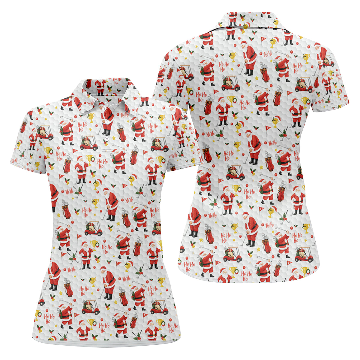 Ho Ho Ho Santa Golf Shirt For Women, Christmas Golf Shirt, Ladies Golf Shirts, Golf Gifts For Women