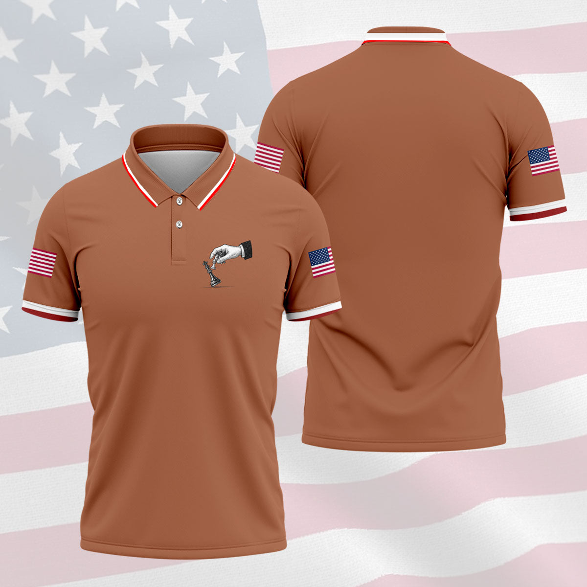 Protest Checkmate Chess 250 Years Patriotic Golf Shirt, Golf Shirts For Men, 4th Of July Golf Shirt