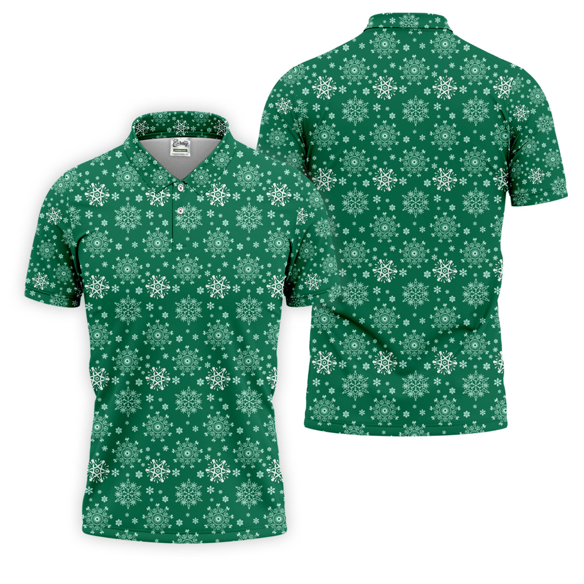Dirty Funny Adult Humor Snowflakes Green Golf Shirt, Fun Men's Golf Polos, Christmas Golf Shirt, Polo ShirtFor Men