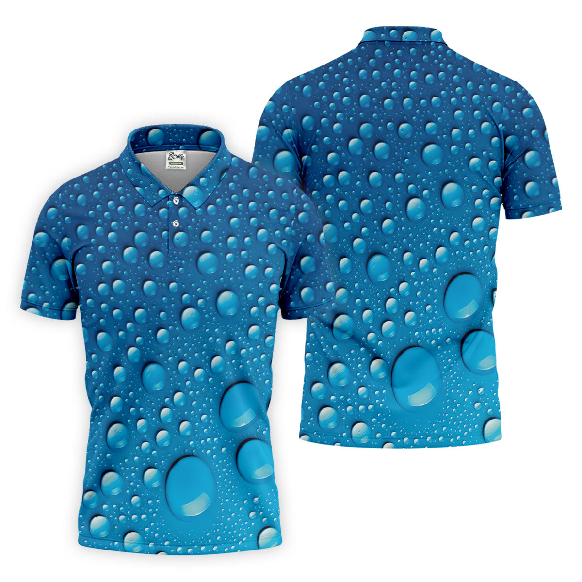 Rain Drops Blue Golf Shirt, Golf Tops For Men, Golf Shirts For Men, Polo Shirt Men
