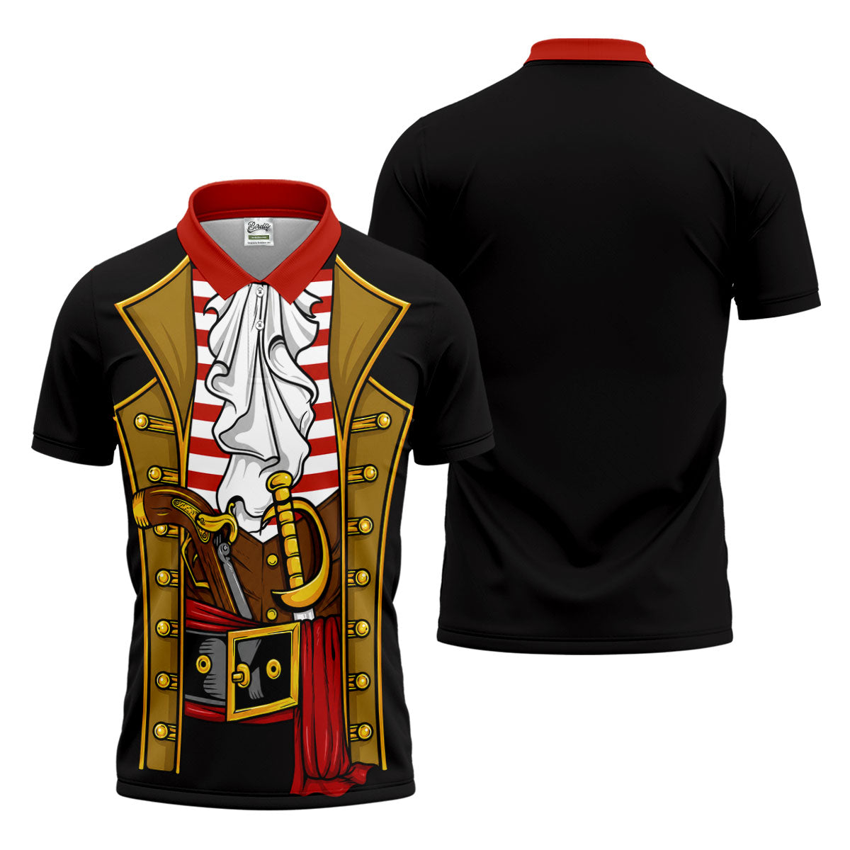 Pirate Captain Outfit Golf Shirt, Swashbuckler Costume Design, Golf Shirt For Men