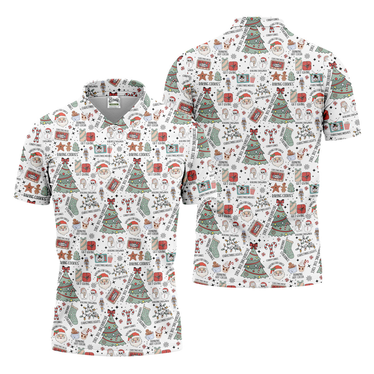 Tis The Season Santa Claus White Men's Golf Polo Shirtristmas Golf Shirt, Polo ShirtFor Men