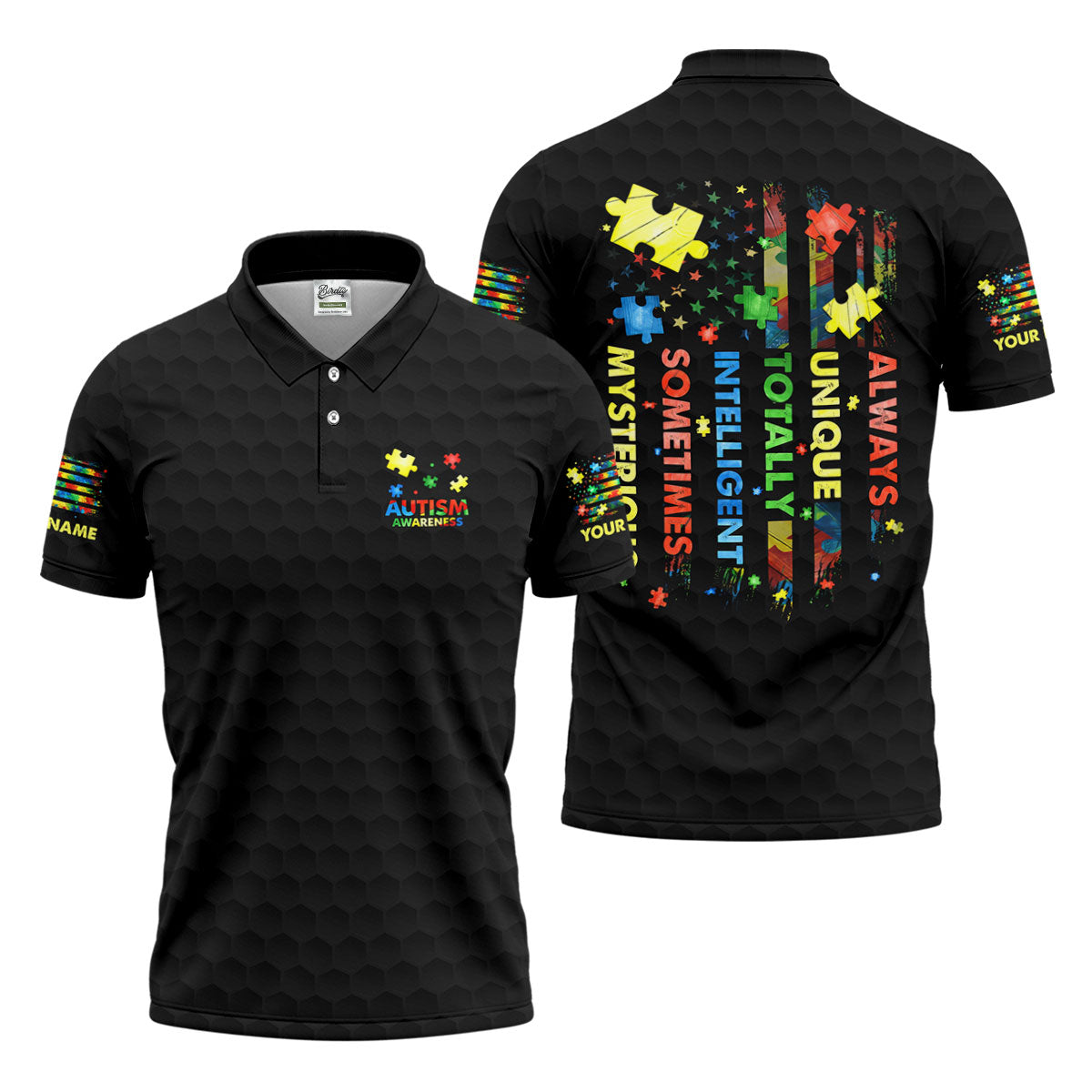 Autism Awareness Always Unique Totally Intelligent Sometimes Mysterious Golf Shirts For Men, Polo Shirtor Men