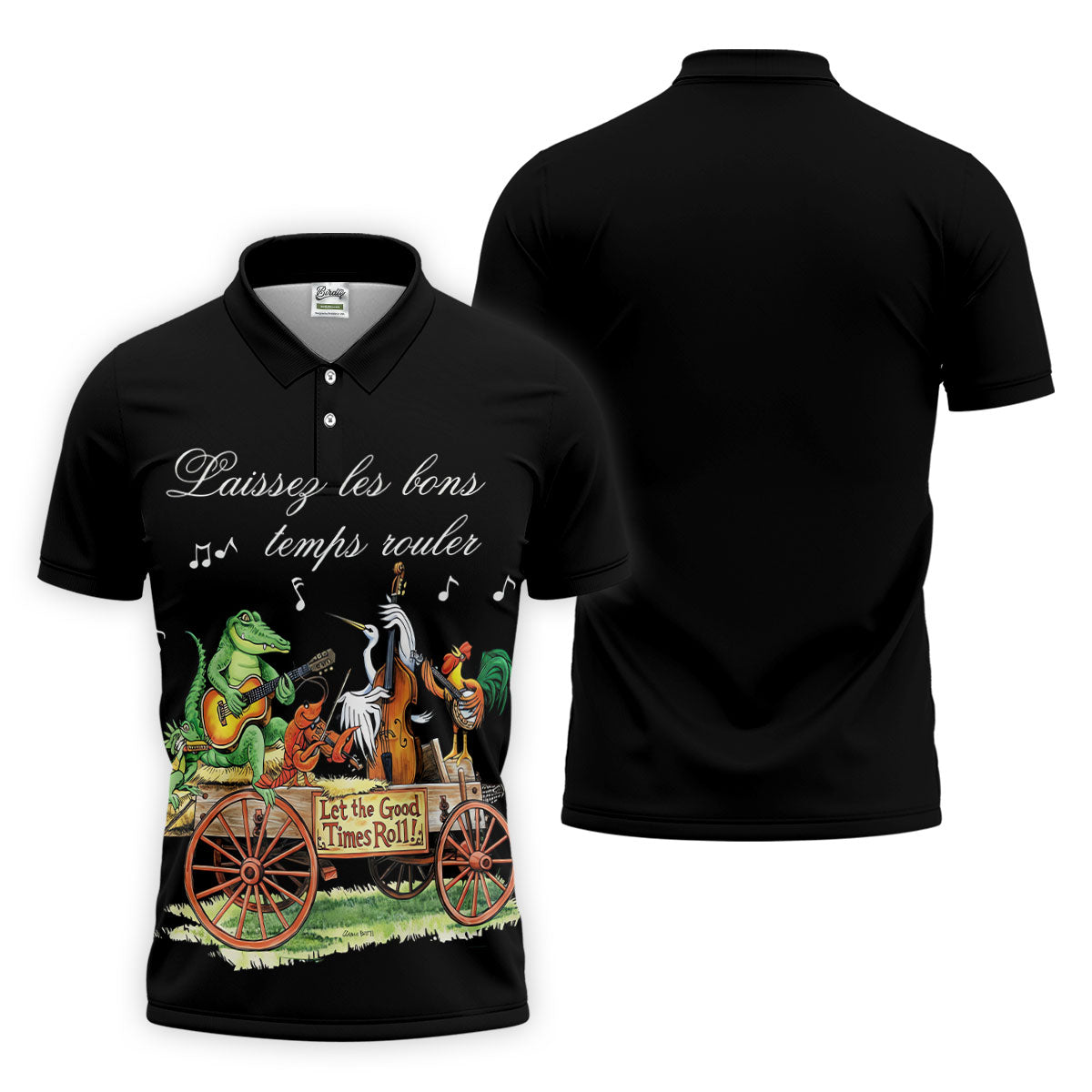 Let The Good Times Roll Animals Band Mardi Gras Celebrations Polo ShirtFor Men, Golf Shirts For Men