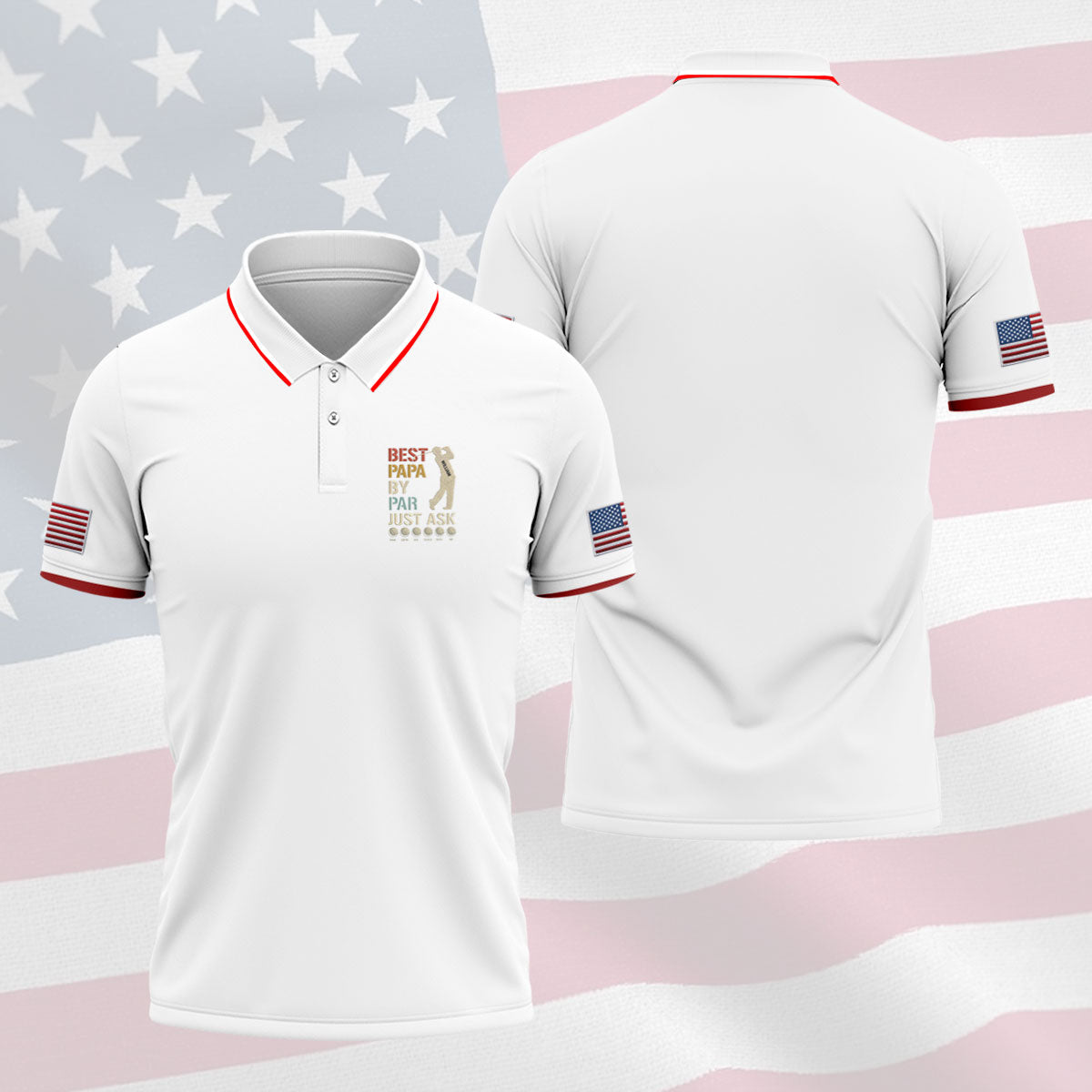 Best Dad Papa By Par Just Ask Father's Day Golf Shirt, Golf Gift For Dad, Polo Shirtor Men