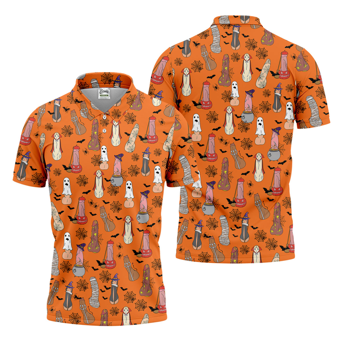 Funny Dirty Orange Halloween Golf Shirt, Fun Golf Shirts For Men, Halloween Gift Idea, Polo For Men