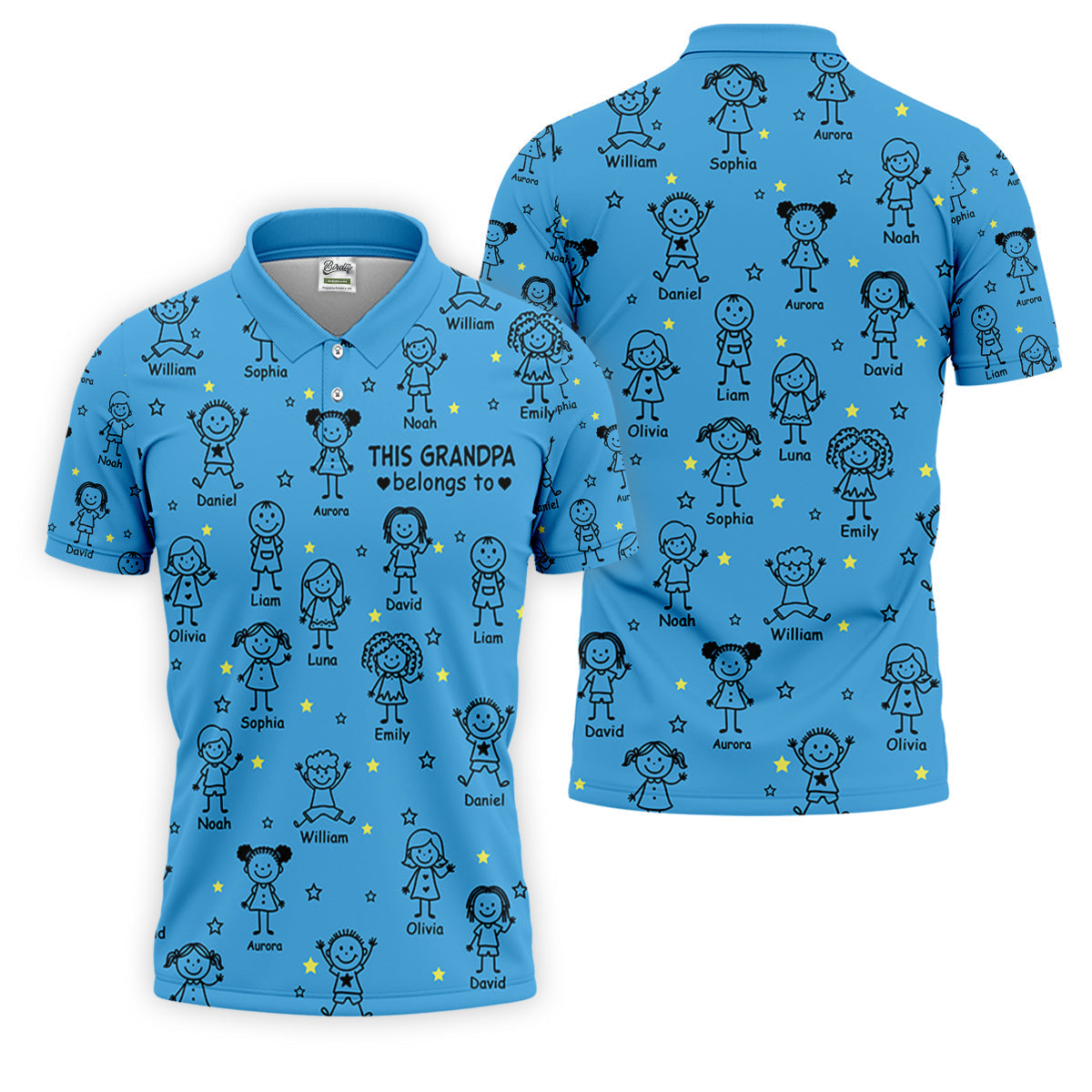 This Grandpa Dad Belongs To Kids Pet Blue Golf Shirt, Polo ShirtFor Men, Golf Gift For Men
