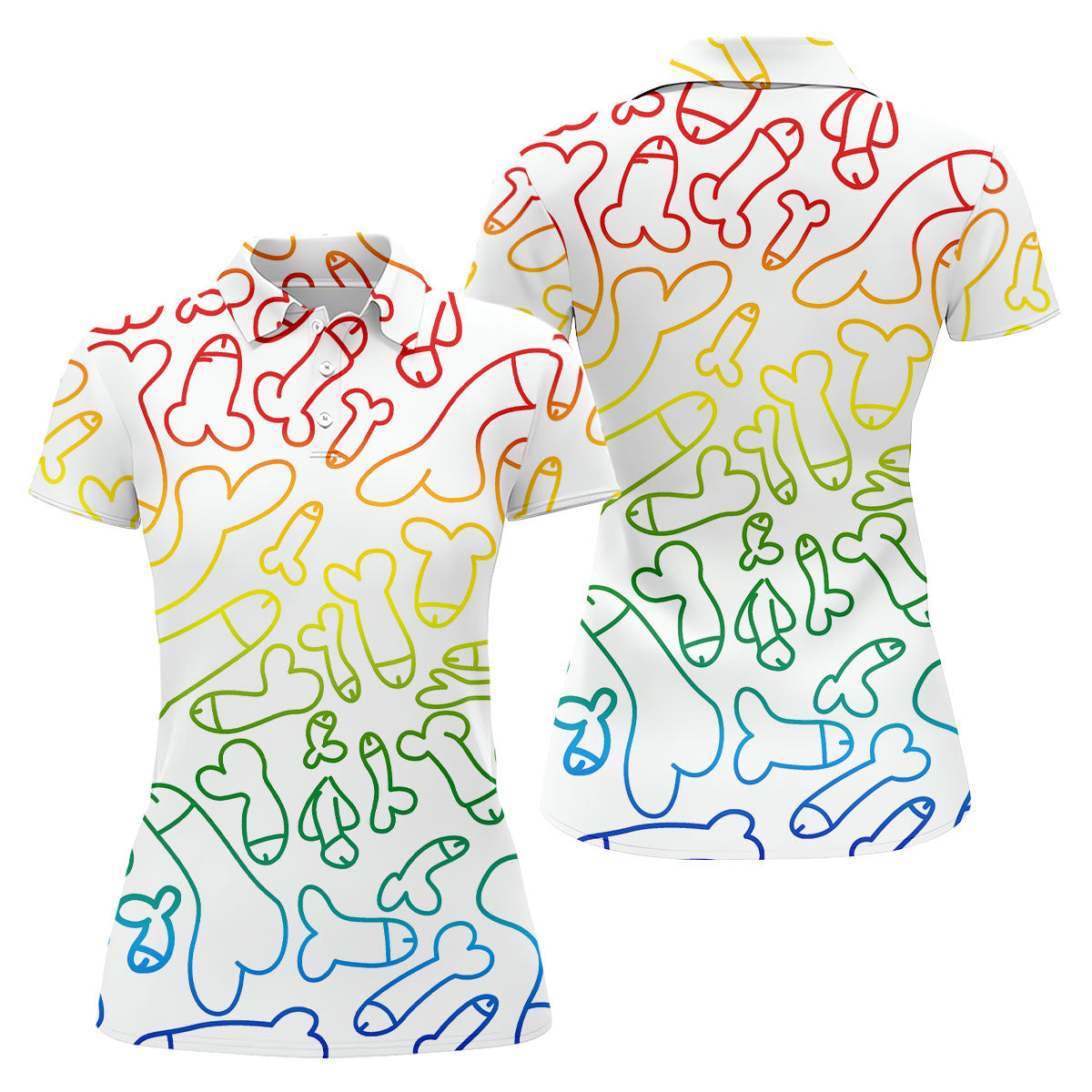 Dirty Humor White Golf Shirt, Fun Women's Golf Shirts, Golf Gifts For Women, Ladies Golf Shirts