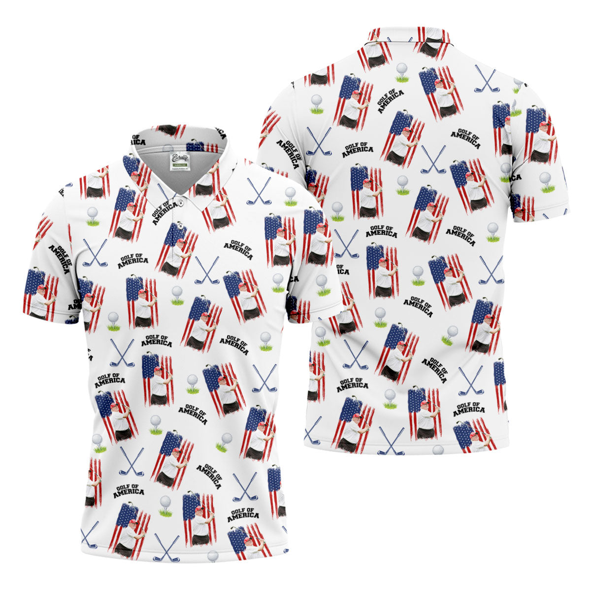 Golf Of America Patriotic Golf Shirt, Men's Funny Golf Shirts, 250 Years 4th Of July Golf Shirts For Men