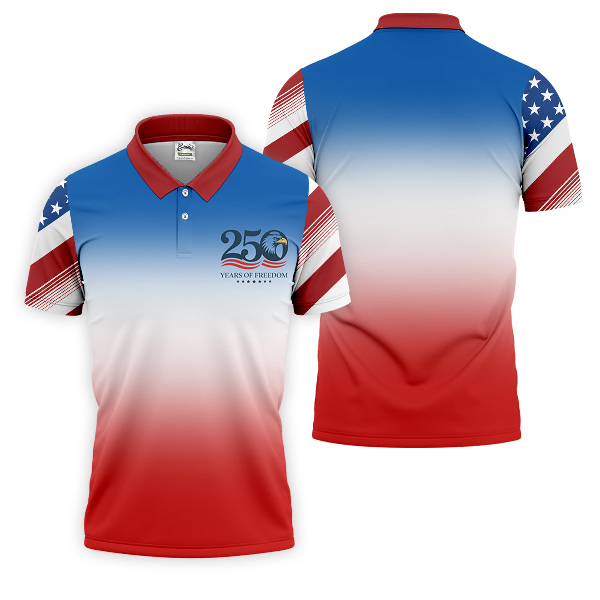 250 Years Of Freedom Eagle America Flag Golf Tops For Men, 250th Anniversary Golf Shirts For Men
