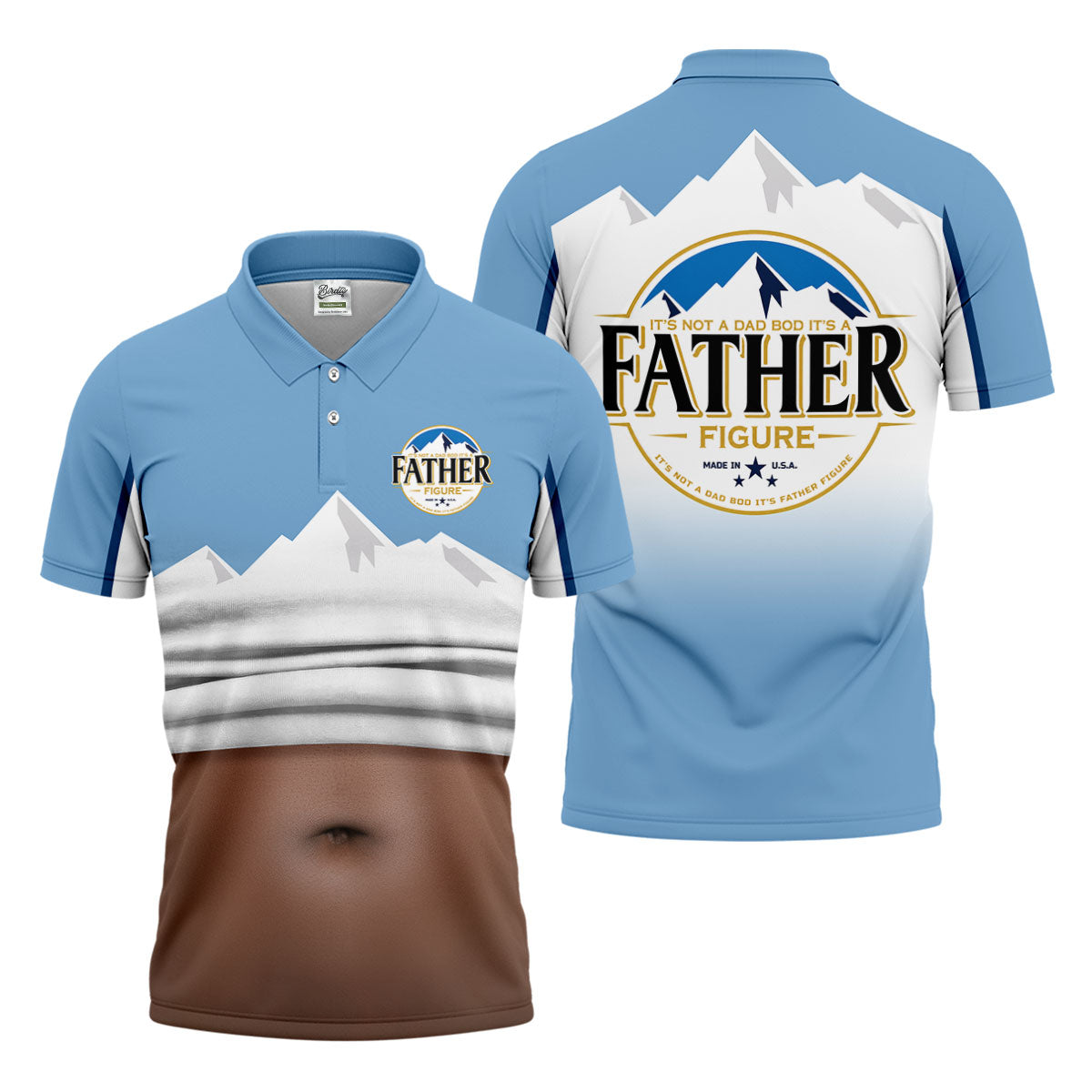 It's Not A Dad Bod It's A Father Figure Men's Funny Golf Polo Shirther's Day Golf Shirt, Golf Gift For Dad