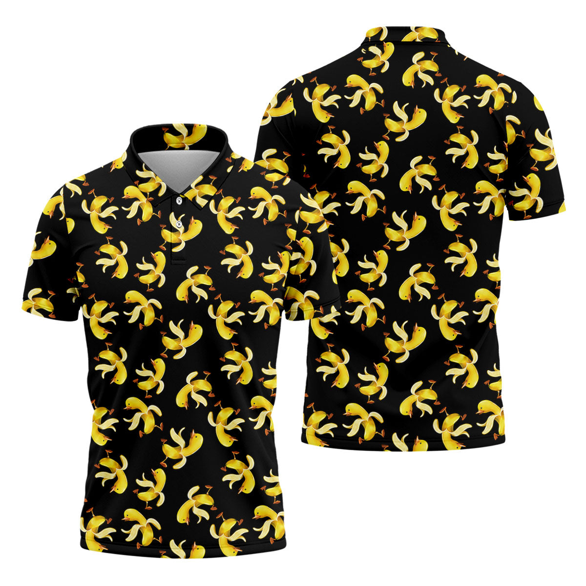Banana Duck Hawaiian Golf Shirt, Men's Funny Golf Shirts, Polo Shirtor Men