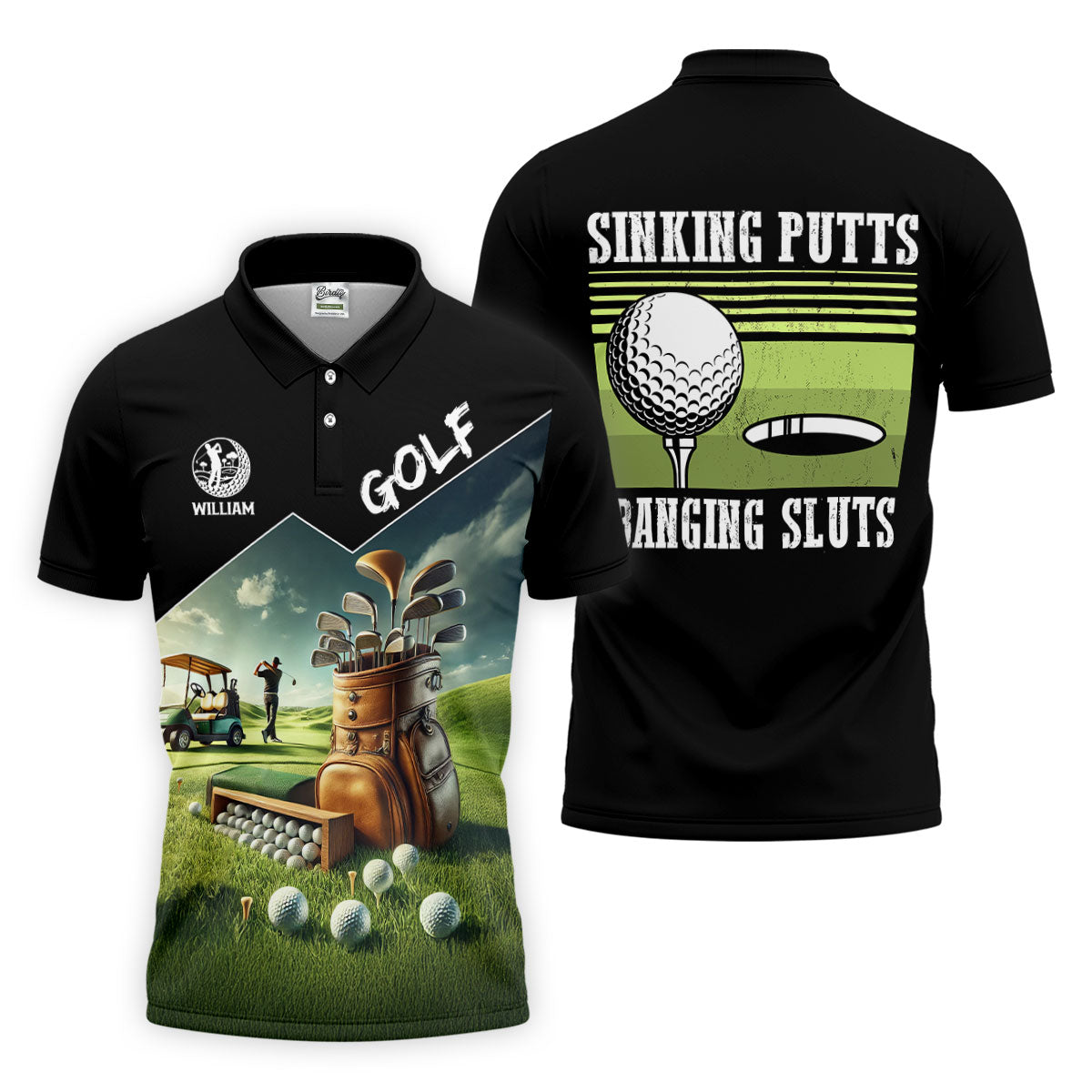 Golf Sinking Putts Banging Golf Tops For Men, Gifts For Golf Lovers, Polo ShirtFor Men, Golfing Apparel