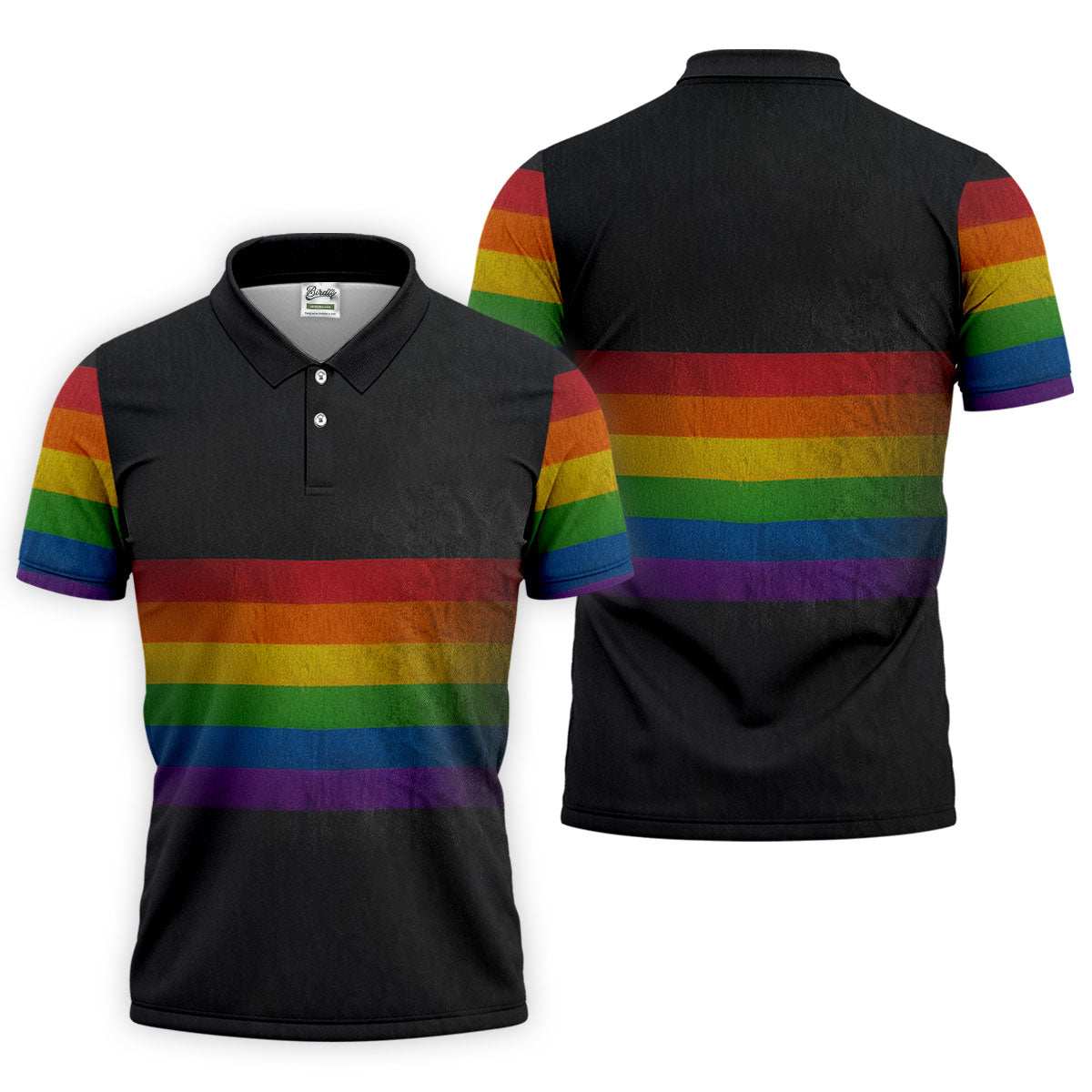 Pride Rainbow Flag Retro Golf Shirt, LGBTQ Month Polo Shirtor Men, Golf Shirts For Men