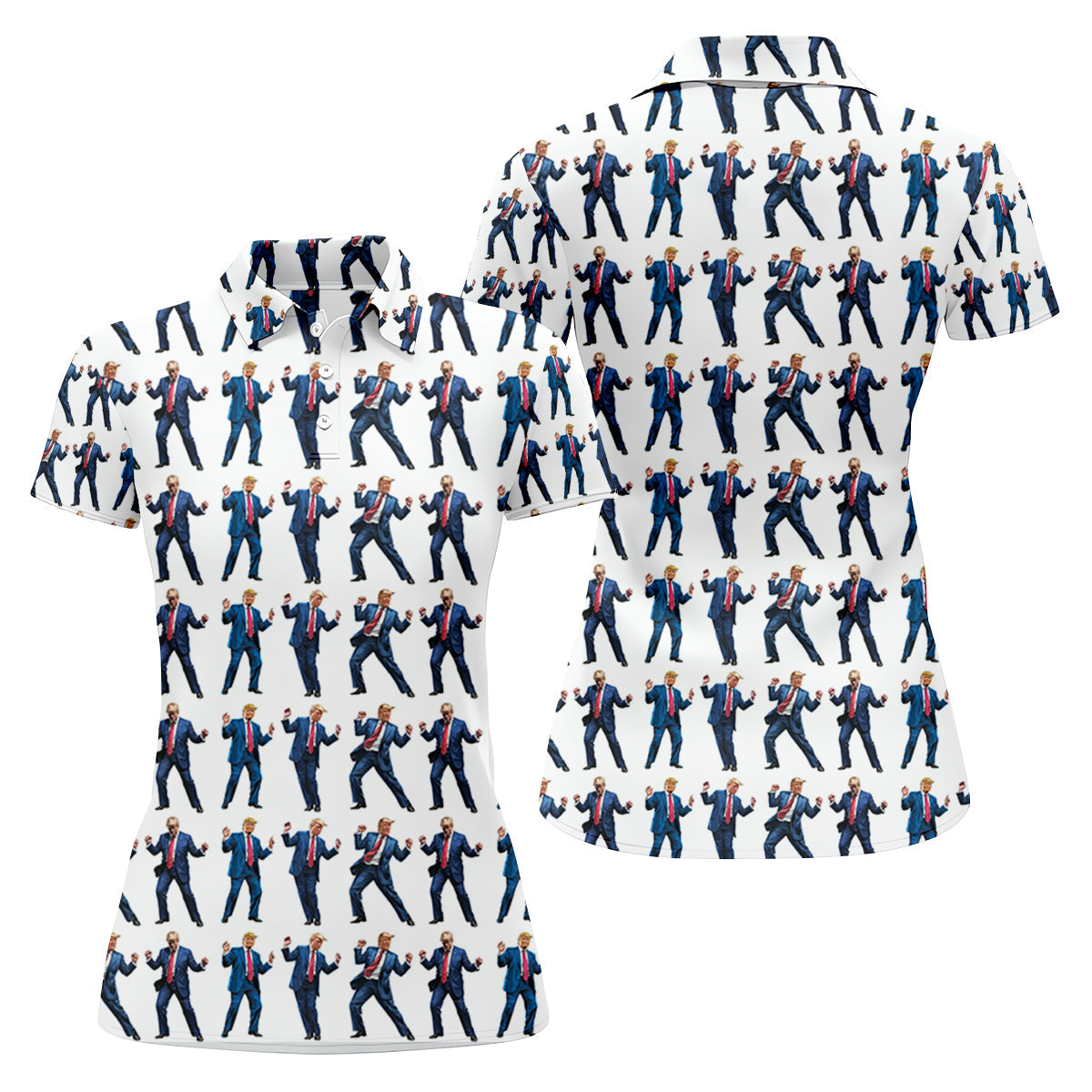 Christmas Trump Dancing Golf Tops For Women, Christmas Golf Polos Shirt, Women Golf Apparel